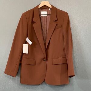 Aritzia Wilfred Women’s Medium Generation Cognac Single-Button Blazer 104607
